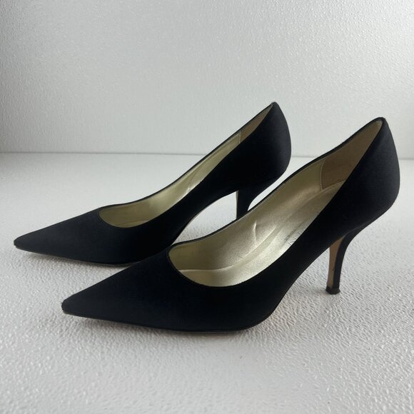 Anne Klein New York Preppy Sexy Professional Women 9.5M Black Pointed Toe Heels - Picture 12 of 16